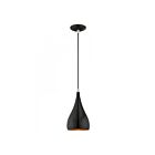 Livex Lighting 41171-68 Amador 1-Light 60W Shiny Black with Polished Chrome Accents Pendant