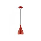 Livex Lighting 41171-72 Amador 1-Light 60W Shiny Red with Polished Chrome Accents Pendant