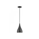 Livex Lighting 41171-96 Amador 1-Light 60W Shiny Dark Gray with Polished Chrome Accents Pendant