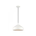Livex Lighting 41172-69 Amador 1-Light 60W Shiny White with Polished Chrome Accents Pendant
