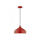 Livex Lighting 41172-72 Amador 1-Light 60W Shiny Red with Polished Chrome Accents Pendant
