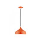 Livex Lighting 41172-77 Amador 1-Light 60W Shiny Orange with Polished Chrome Accents Pendant
