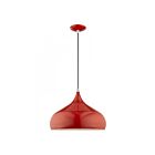 Livex Lighting 41174-72 Amador 1-Light 60W Shiny Red with Polished Chrome Accents Pendant