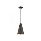 Livex Lighting 41175-07 Dulce 1-Light 60W Bronze with Antique Brass Accents Pendant