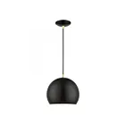 Livex Lighting 41181-68 Pendant 1-Light 60W Shiny Black with Polished Brass Accents Pendant