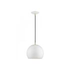 Livex Lighting 41181-69 Pendant 1-Light 60W Shiny White with Polished Brass Accents Pendant