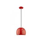 Livex Lighting 41181-72 Pendants 1-Light 60W Shiny Red Pendant