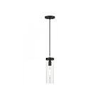 Livex Lighting 41236-04 Devoe 1-Light 60W Black with Brushed Nickel Accent Pendant