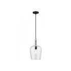 Livex Lighting 41237-04 Avery 1-Light 60W Black with Brushed Nickel Accent Pendant