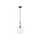 Livex Lighting 41237-07 Avery 1-Light 60W Bronze with Antique Brass Accent Pendant