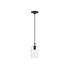 Livex Lighting 41240-04 Avery 1-Light 60W Black with Brushed Nickel Accent Pendant