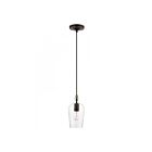 Livex Lighting 41240-07 Avery 1-Light 60W Bronze with Antique Brass Accent Pendant