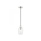 Livex Lighting 41240-91 Avery 1-Light 60W Brushed Nickel Pendant