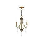 Livex Lighting 41273-02 Glendale 3-Lights 180W Polished Brass with Bronze Accents Chandelier