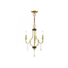 Livex Lighting 41273-03 Glendale 3-Lights 180W White with Polished Brass Accents Chandelier