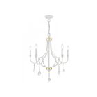 Livex Lighting 41275-03 Glendale 5-Lights 300W White with Polished Brass Accents Chandelier