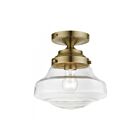 Livex Lighting Avondale 41291-01 1-Light 60W Antique Brass Semi Flush Mount