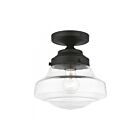 Livex Lighting Avondale 41291-04 1-Light 60W Black Semi Flush Mount