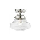 Livex Lighting Avondale 41291-91 1-Light 60W Brushed Nickel Semi Flush Mount