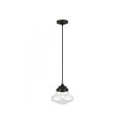 Livex Lighting 41293-04 Avondale 1-Light 60W Black with Brushed Nickel Accent Pendant