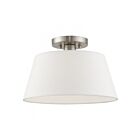 Livex Lighting Belclaire 41312-91 1-Light 60W Brushed Nickel Semi Flush Mount