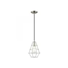 Livex Lighting 41322-91 Bedford 1-Light 60W Brushed Nickel Pendant