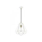 Livex Lighting 41324-13 Knox 1-Light 60W Textured White with Antique Brass Accents Pendant