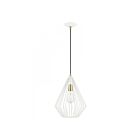 Livex Lighting 41325-13 Linz 1-Light 60W Textured White with Antique Brass Accents Pendant