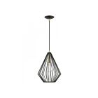 Livex Lighting 41325-14 Linz 1-Light 60W Textured Black with Antique Brass Accents Pendant
