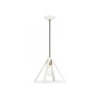 Livex Lighting 41329-13 Pinnacle 1-Light 60W Textured White with Antique Brass Accents Pendant