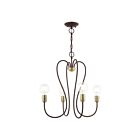 Livex Lighting 41364-07 Lucerne 4-Lights 240W Bronze with Antique Brass Accents Chandelier