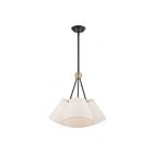 Livex Lighting 41383-07 Prato 3-Lights 120W Bronze with Antique Brass Accents Chandelier
