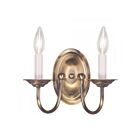 Livex Lighting Home 4152-01 120W 2-Lights Antique Brass Wall Sconce