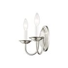 Livex Lighting Home 4152-91 120W 2-Lights Brushed Nickel Wall Sconce