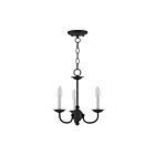 Livex Lighting 4153-04 Basics 3-Lights 180W Black Convertible Semi Flush Mount or Chandelier