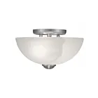 Livex Lighting Somerset 4206-91 2-Lights 120W Brushed Nickel Semi Flush Mount