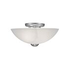 Livex Lighting Somerset 4207-91 2-Lights 120W Brushed Nickel Semi Flush Mount
