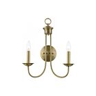 Livex Lighting Estate 42682-01 120W 2-Lights Antique Brass Wall Sconce
