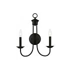 Livex Lighting Estate 42682-04 120W 2-Lights Black Wall Sconce