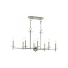 Livex Lighting 42708-91 Bennington 8-Lights 480W Brushed Nickel with Bronze Accent Chandelier
