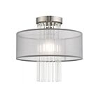 Livex Lighting Alexis 42802-91 1-Light 60W Brushed Nickel Semi Flush Mount