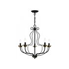 Livex Lighting 42905-04 Katarina 5-Lights 300W Black with Antique Brass Accents Chandelier