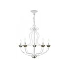Livex Lighting 42905-60 Katarina 5-Lights 300W Antique White with Antique Brass Accents Chandelier