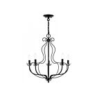 Livex Lighting 42905-68 Katarina 5-Lights 300W Shiny Black with Polished Chrome Accents Chandelier
