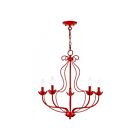 Livex Lighting 42905-72 Katarina 5-Lights 300W Shiny Red Chandelier