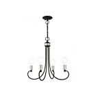 Livex Lighting 42924-04 Bari 4-Lights 240W Black with Brushed Nickel Accents Chandelier