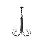 Livex Lighting 42925-04 Bari 5-Lights 300W Black with Brushed Nickel Accents Chandelier