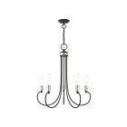 Livex Lighting 42925-76 Bari 5-Lights 300W Scandinavian Gray with Brushed Nickel Accents Chandelier