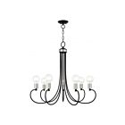 Livex Lighting 42927-04 Bari 7-Lights 420W Black with Brushed Nickel Accents Chandelier