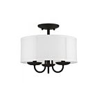 Livex Lighting Brookdale 42987-04 3-Lights 120W Black Semi Flush Mount